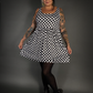 Outfit Set - Tommyrot Checkered Skater Dress & 50 Denier Black Tights by Pamela Mann