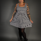 Outfit Set - Tommyrot Checkered Skater Dress & 50 Denier Black Tights by Pamela Mann