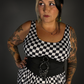 Outfit Set - Tommyrot Checkered Skater Dress & Three O-ring Front Detail Corset Belt