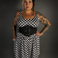 Outfit Set - Tommyrot Checkered Skater Dress & Three O-ring Front Detail Corset Belt