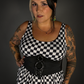 Outfit Set - Tommyrot Checkered Skater Dress & Three O-ring Front Detail Corset Belt