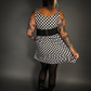 Outfit Set - Tommyrot Checkered Skater Dress & Three O-ring Front Detail Corset Belt