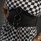 Outfit Set - Tommyrot Checkered Skater Dress & Three O-ring Front Detail Corset Belt