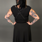 Outfit Set - Tommyrot High Waist Skirt with Shoulder Straps & Black Boat Neck Top by Retrolicious