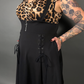 Outfit Set - Tommyrot High Waist Skirt with Shoulder Straps & Leopard Isabel Top by Retrolicious