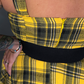 Outfit Set - Tommyrot Mustard Yellow Plaid Mini Swing Dress & Two Buckle Corset Belt