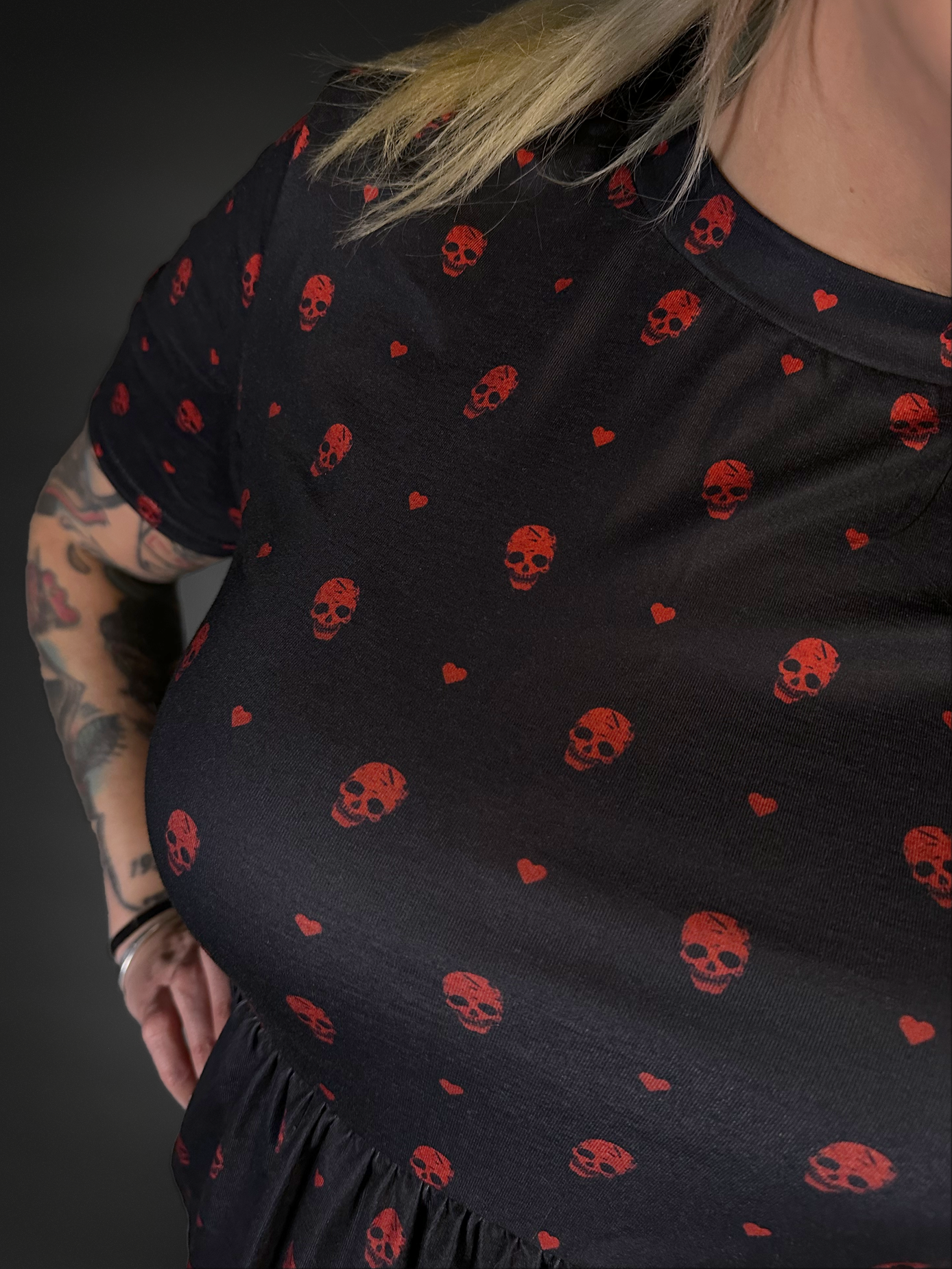 black and red skull dress New Lip Service Black & Red Skull Dress - Size XL