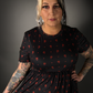 Outfit Set - Tommyrot "Hearts & Skulls" Skater Dress & Fishnet Tights by Pamela Mann