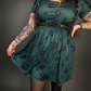 Outfit Set - Tommyrot "Lady Luck" Short Sleeve Skater Dress in Green & Classic Black Harness Belt
