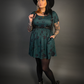 Outfit Set - Tommyrot "Lady Luck" Short Sleeve Skater Dress in Green & Classic Black Harness Belt
