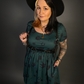 Outfit Set - Tommyrot "Lady Luck" Short Sleeve Skater Dress in Green & Classic Black Harness Belt