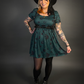 Outfit Set - Tommyrot "Lady Luck" Short Sleeve Skater Dress in Green & Classic Black Harness Belt