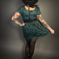 Outfit Set - Tommyrot "Lady Luck" Short Sleeve Skater Dress in Green & Classic Black Harness Belt