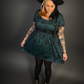 Outfit Set - Tommyrot "Lady Luck" Short Sleeve Skater Dress in Green & Classic Black Harness Belt
