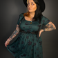 Outfit Set - Tommyrot "Lady Luck" Short Sleeve Skater Dress in Green & Classic Black Harness Belt