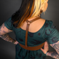 Outfit Set - Tommyrot "Lady Luck" Short Sleeve Skater Dress in Green & Classic Brown Harness Belt