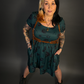 Outfit Set - Tommyrot "Lady Luck" Short Sleeve Skater Dress in Green & Classic Brown Harness Belt