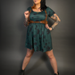 Outfit Set - Tommyrot "Lady Luck" Short Sleeve Skater Dress in Green & Classic Brown Harness Belt