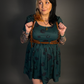 Outfit Set - Tommyrot "Lady Luck" Short Sleeve Skater Dress in Green & Classic Brown Harness Belt