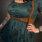 Outfit Set - Tommyrot "Lady Luck" Short Sleeve Skater Dress in Green & Classic Brown Harness Belt