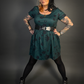Outfit Set - Tommyrot "Lady Luck" Short Sleeve Skater Dress in Green & Retro Buckle Corset Belt