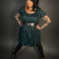 Outfit Set - Tommyrot "Lady Luck" Short Sleeve Skater Dress in Green & Retro Buckle Corset Belt