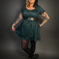 Outfit Set - Tommyrot "Lady Luck" Short Sleeve Skater Dress in Green & Retro Buckle Corset Belt