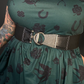 Outfit Set - Tommyrot "Lady Luck" Short Sleeve Skater Dress in Green & Retro Buckle Corset Belt