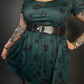 Outfit Set - Tommyrot "Lady Luck" Short Sleeve Skater Dress in Green & Retro Buckle Corset Belt