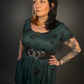 Outfit Set - Tommyrot "Lady Luck" Short Sleeve Skater Dress in Green & Rope Design Corset Belt