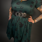 Outfit Set - Tommyrot "Lady Luck" Short Sleeve Skater Dress in Green & Rope Design Corset Belt
