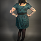 Outfit Set - Tommyrot "Lady Luck" Short Sleeve Skater Dress in Green & Rope Design Corset Belt