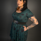 Outfit Set - Tommyrot "Lady Luck" Short Sleeve Skater Dress in Green & Rope Design Corset Belt