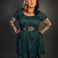 Outfit Set - Tommyrot "Lady Luck" Short Sleeve Skater Dress in Green & Rope Design Corset Belt