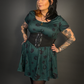 Outfit Set - Tommyrot "Lady Luck" Short Sleeve Skater Dress in Green & Three O-ring Front Corset Belt