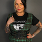 Outfit Set - Tweed Plaid Overall Mini Dress in Green & Three Buckle Corset Belt