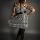 Outfit Set - Tommyrot Checkered Skater Dress & Classic Black Shoulder Harness Belt