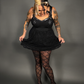 Outfit Set -Tommyrot Corset Dress w/ Faux Leather Straps & Floral Criss Cross by Pamela Mann