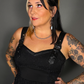 Outfit Set -Tommyrot Corset Dress w/ Faux Leather Straps & Floral Criss Cross by Pamela Mann