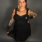 Outfit Set -Tommyrot Corset Dress w/ Faux Leather Straps & Spiderweb Tights by Pamela Mann