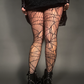 Outfit Set -Tommyrot Corset Dress w/ Faux Leather Straps & Spiderweb Tights by Pamela Mann