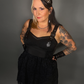 Outfit Set -Tommyrot Corset Dress w/ Faux Leather Straps & Spiderweb Tights by Pamela Mann