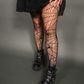 Outfit Set -Tommyrot Corset Dress w/ Faux Leather Straps & Spiderweb Tights by Pamela Mann
