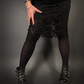 Outfit Set - Midi Skirt with Lace Overlay & Oversized Dolman Sleeve Off-Shoulder Sweater