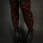 Over The Knee Black & Red Skull Socks by Pamela Mann