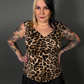 Pinup Style Isabel Stretch Top in Leopard Print by Retrolicious