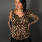 Pinup Style Isabel Stretch Top in Leopard Print by Retrolicious