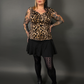 Pinup Style Isabel Stretch Top in Leopard Print by Retrolicious