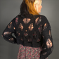 Ripped Lightweight Crop Sweater in Black