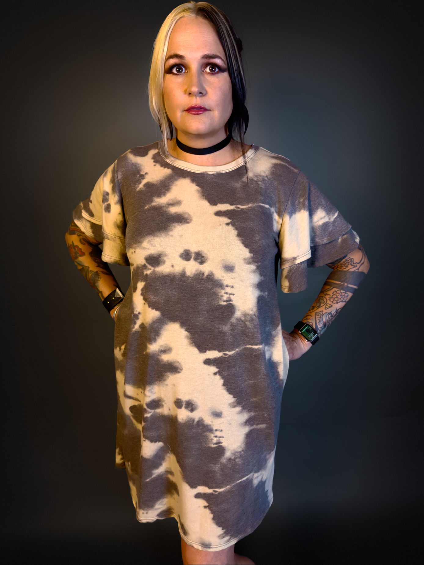 Tie dye outlet dress with pockets